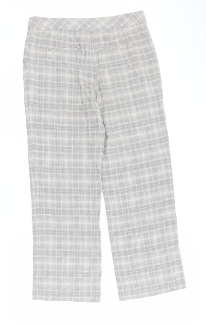Next Womens Multicoloured Plaid Viscose Carrot Trousers Size 12 L30 in Regular Zip