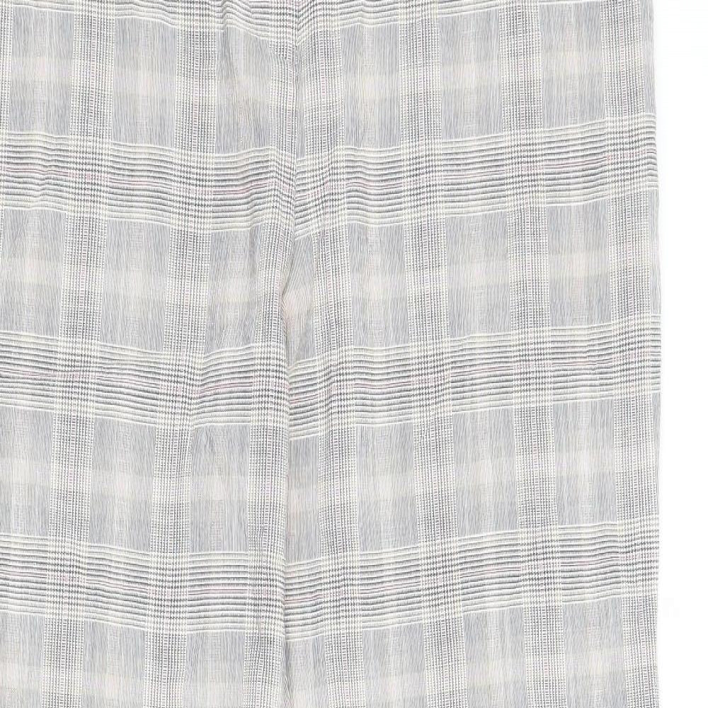 NEXT Womens Multicoloured Plaid Viscose Carrot Trousers Size 12 L30 in Regular Zip