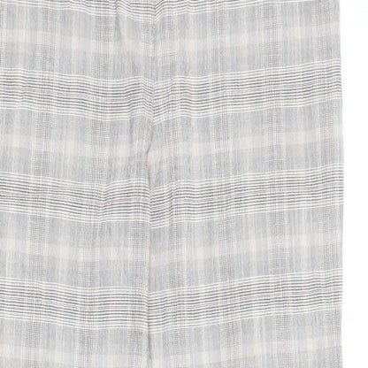 Next Womens Multicoloured Plaid Viscose Carrot Trousers Size 12 L30 in Regular Zip