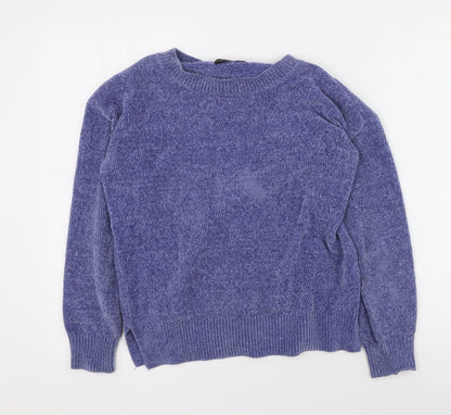 Preloved F&F Womens Blue Round Neck  Polyester Pullover Jumper Size 6 - Front