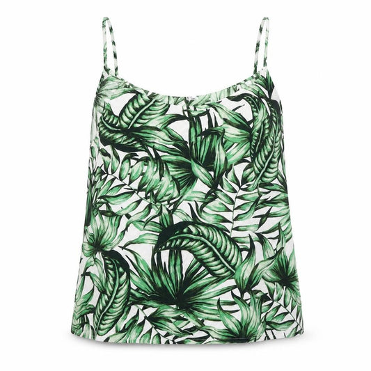 Divided Womens Green Floral Viscose Basic Tank Size 10 Round Neck