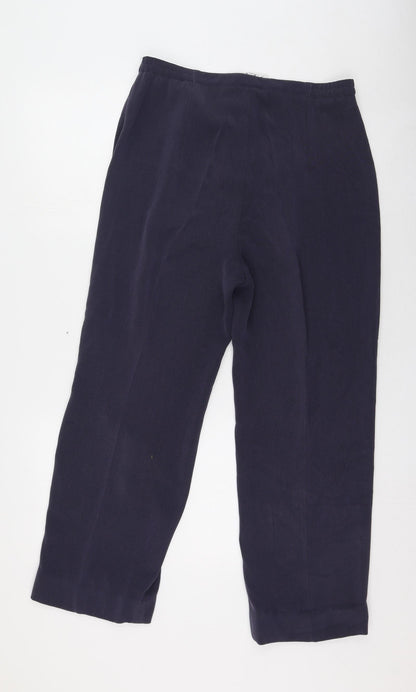 Gold Womens Blue  Polyester Trousers  Size 16 L25 in Regular Zip