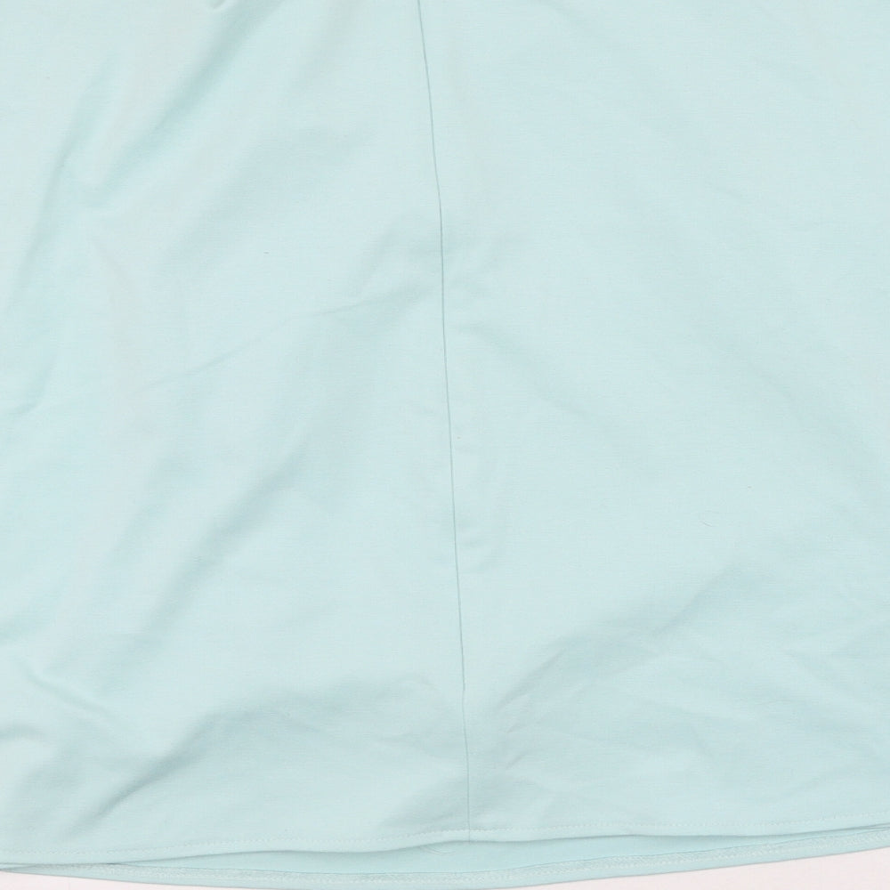Melczarkowsski Womens Blue  Polyester Basic Blouse Size M Round Neck