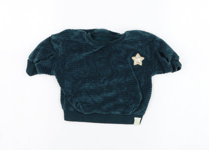 Next Girls Green  Cotton Pullover Jumper Size 3-6 Months  Pullover - Star