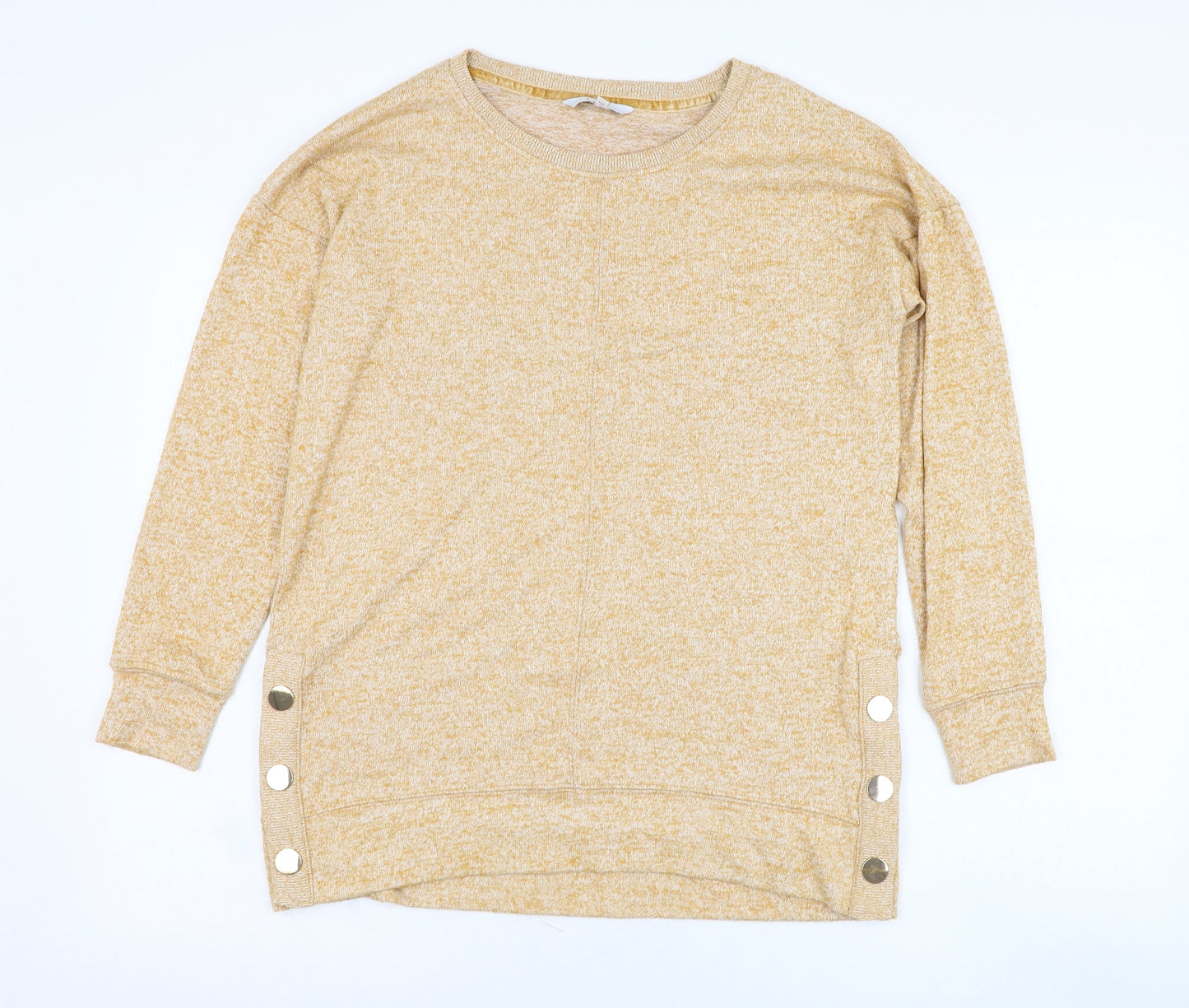 NEXT Womens Yellow Round Neck  Polyester Pullover Jumper Size 8