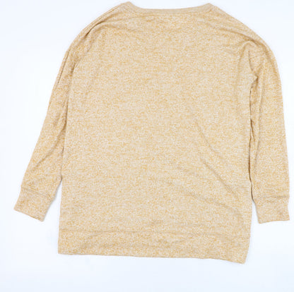Next Womens Yellow Round Neck  Polyester Pullover Jumper Size 8