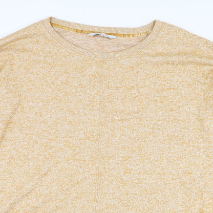 Next Womens Yellow Round Neck  Polyester Pullover Jumper Size 8