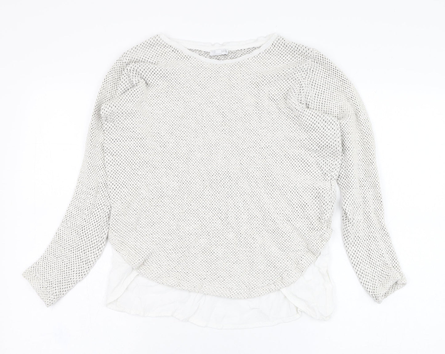 Zara Womens Grey Round Neck  Viscose Pullover Jumper Size M