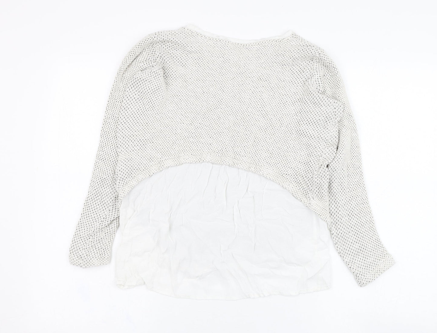 Zara Womens Grey Round Neck  Viscose Pullover Jumper Size M
