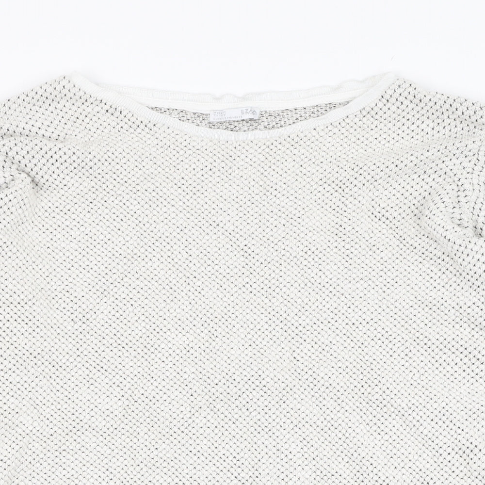 Zara Womens Grey Round Neck  Viscose Pullover Jumper Size M
