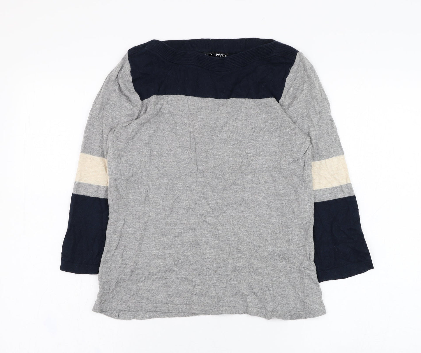 NEXT Womens Grey Round Neck  Cotton Pullover Jumper Size 10