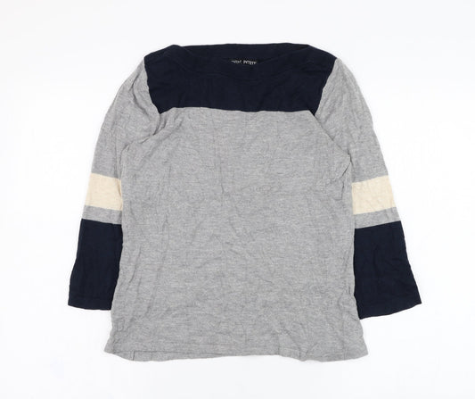 NEXT Womens Grey Round Neck  Cotton Pullover Jumper Size 10
