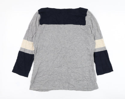 Next Womens Grey Round Neck  Cotton Pullover Jumper Size 10