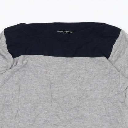 Next Womens Grey Round Neck  Cotton Pullover Jumper Size 10