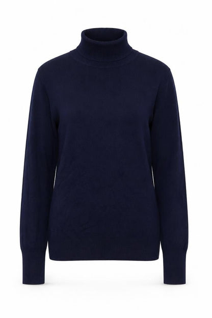 Dunnes Womens Blue Roll Neck  Viscose Pullover Jumper Size 8