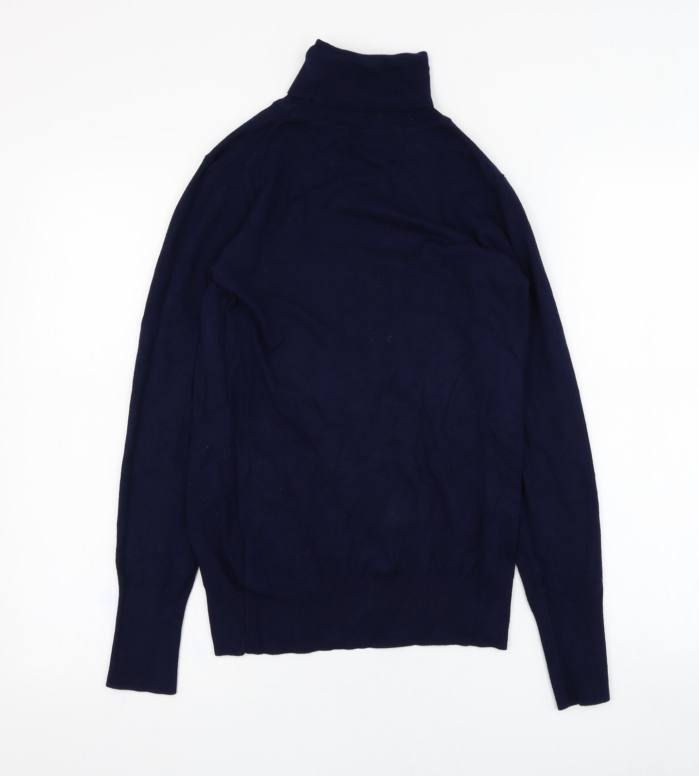 Dunnes Stores Womens Blue Roll Neck  Viscose Pullover Jumper Size 8
