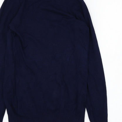 Dunnes Womens Blue Roll Neck  Viscose Pullover Jumper Size 8