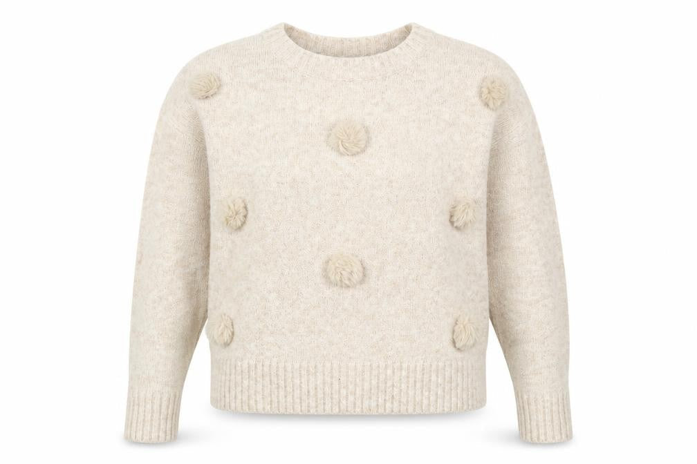 Primark Womens Beige Round Neck  Acrylic Pullover Jumper Size 6