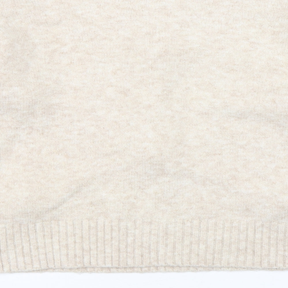 Primark Womens Beige Round Neck  Acrylic Pullover Jumper Size 6