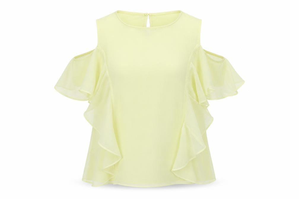 H&M Womens Green  Polyester Basic Blouse Size 8 Round Neck