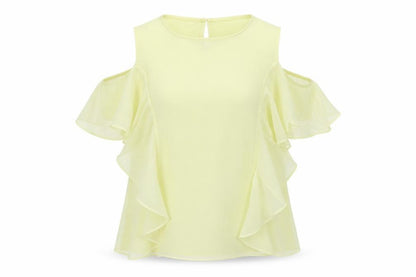 H&M Womens Green  Polyester Basic Blouse Size 8 Round Neck