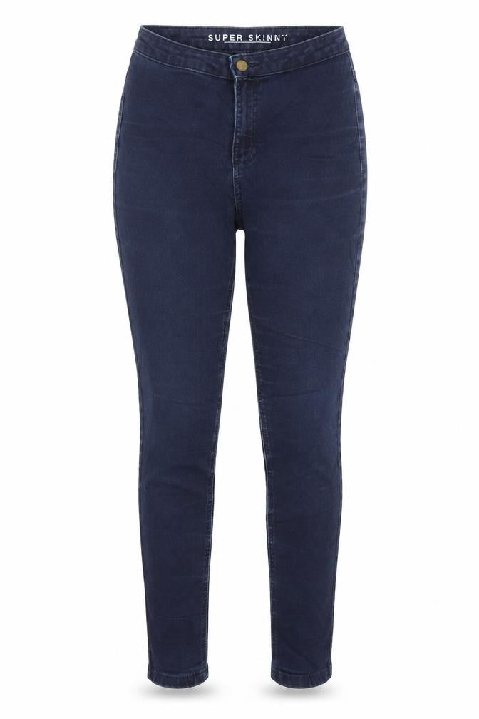 Marks & Spencer Womens Blue  Cotton Skinny Jeans Size 10 L28 in Regular Button