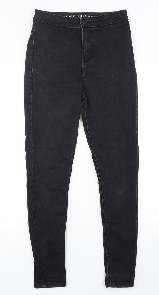 Marks and Spencer Womens Black  Cotton Skinny Jeans Size 10 L29 in Regular Button