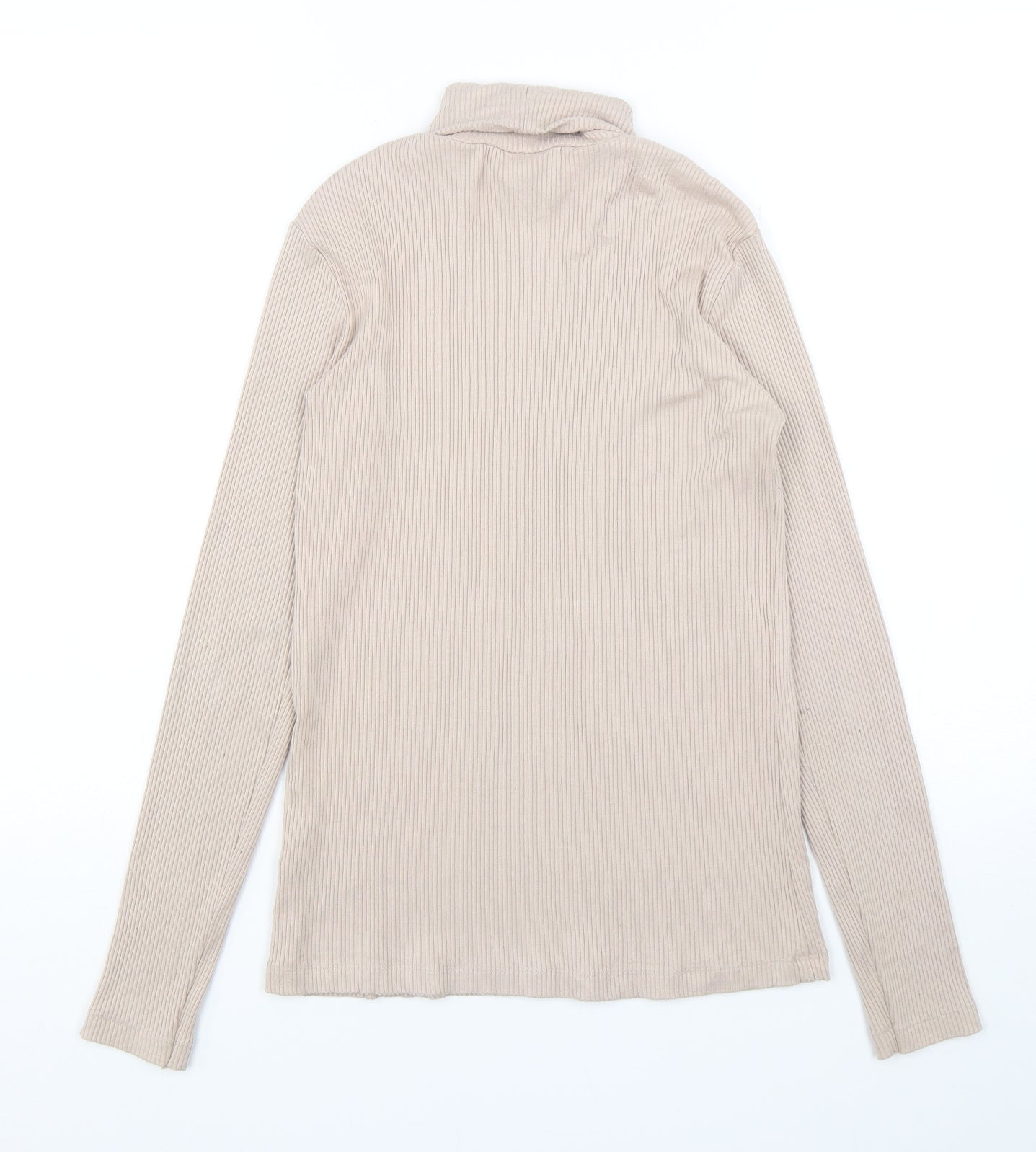 H&M Womens Beige Roll Neck  Viscose Pullover Jumper Size S