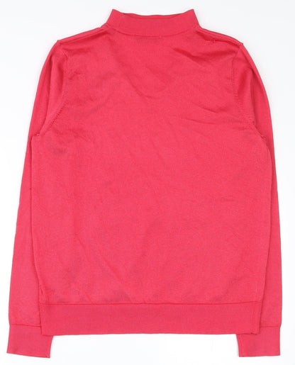 Per Una Womens Pink  Polyester Basic T-Shirt Size 14 V-Neck