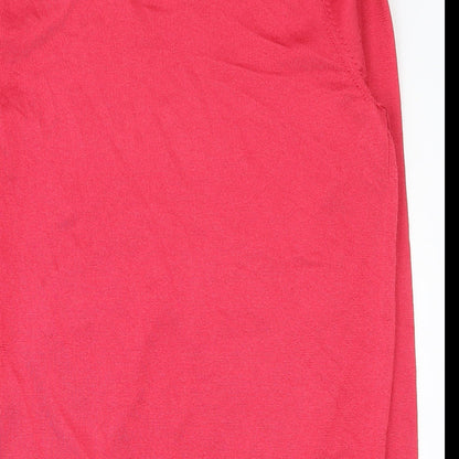 Per Una Womens Pink  Polyester Basic T-Shirt Size 14 V-Neck