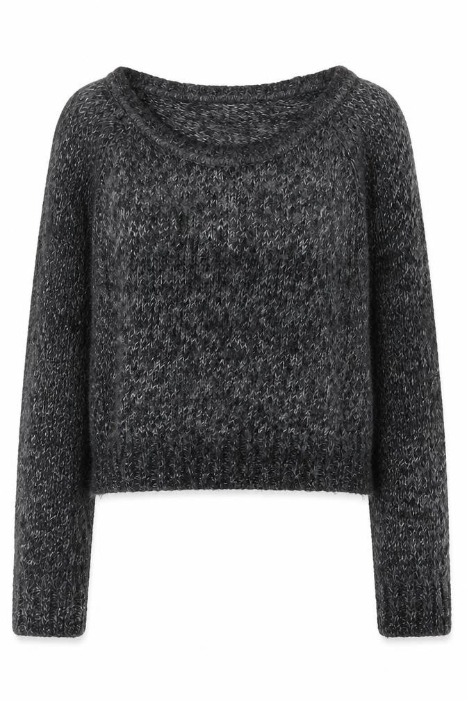 H&M Womens Grey Scoop Neck  Acrylic Pullover Jumper Size 8