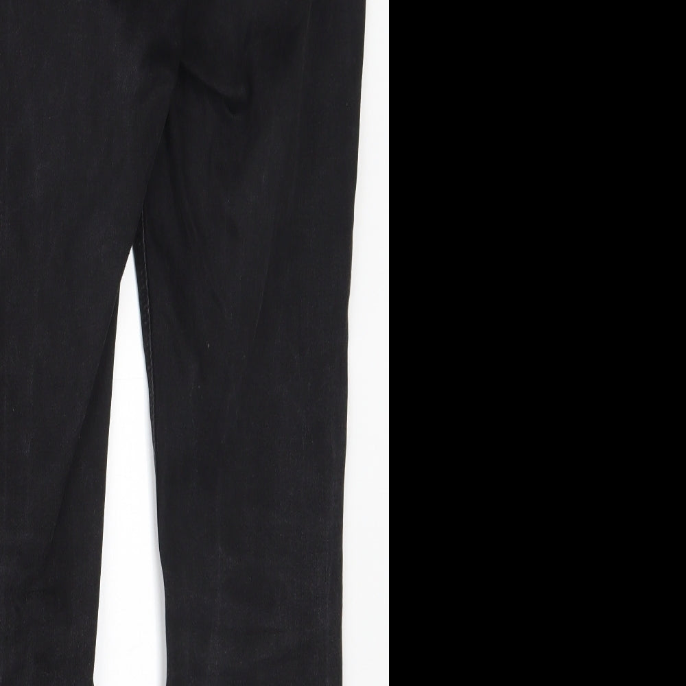 Preworn Womens Black  Cotton Skinny Jeans Size 34 in L28 in Regular Zip