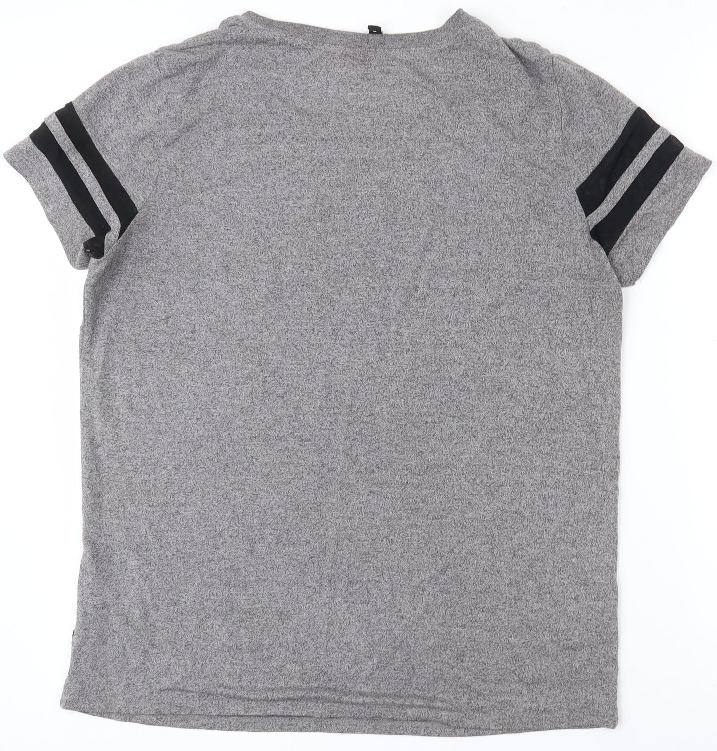 H&M Womens Grey  Polyester Basic T-Shirt Size S Round Neck