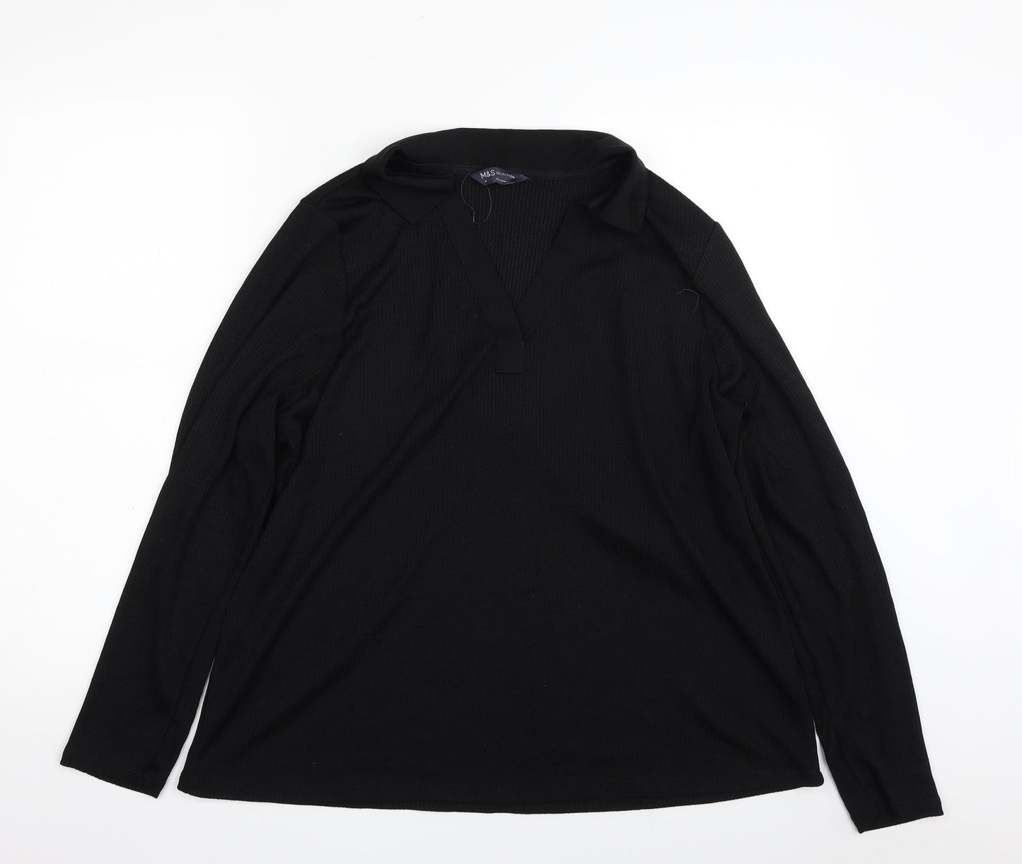 Marks and Spencer Womens Black  Polyester Pullover Sweatshirt Size 18  Pullover