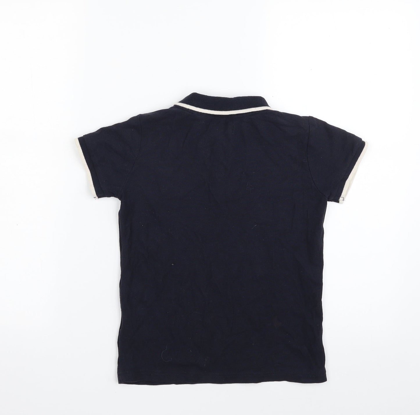 Ripstop Boys Blue  100% Cotton Basic Polo Size S Collared Button