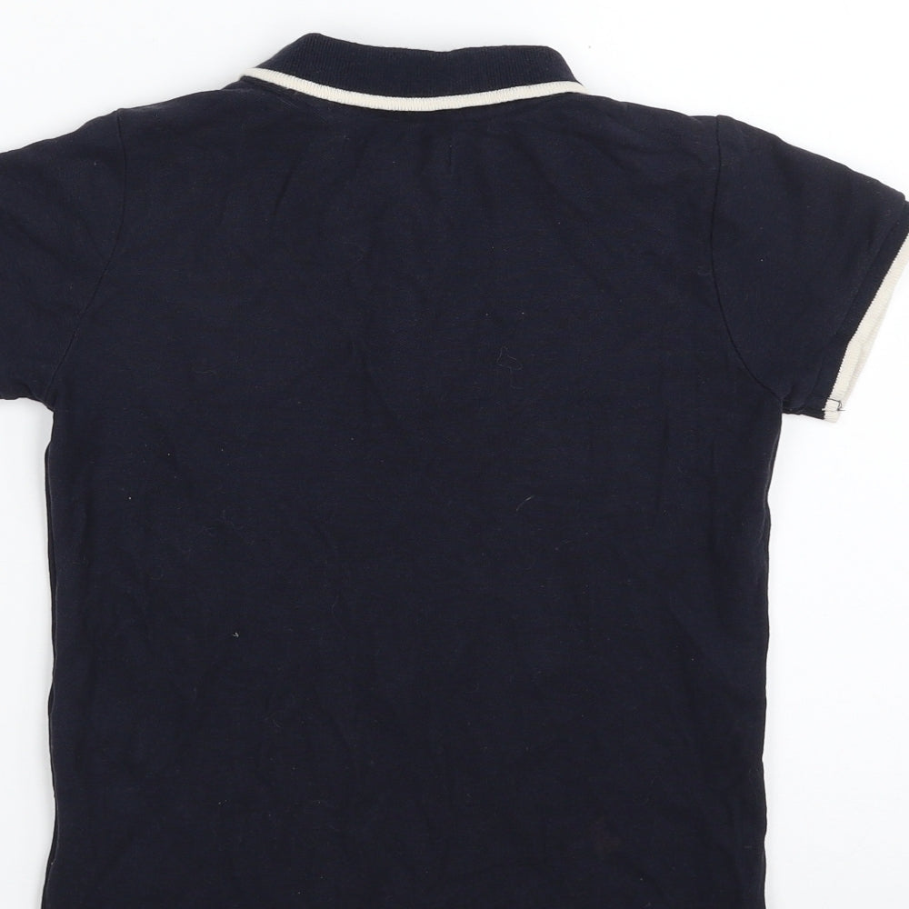 Ripstop Boys Blue  100% Cotton Basic Polo Size S Collared Button