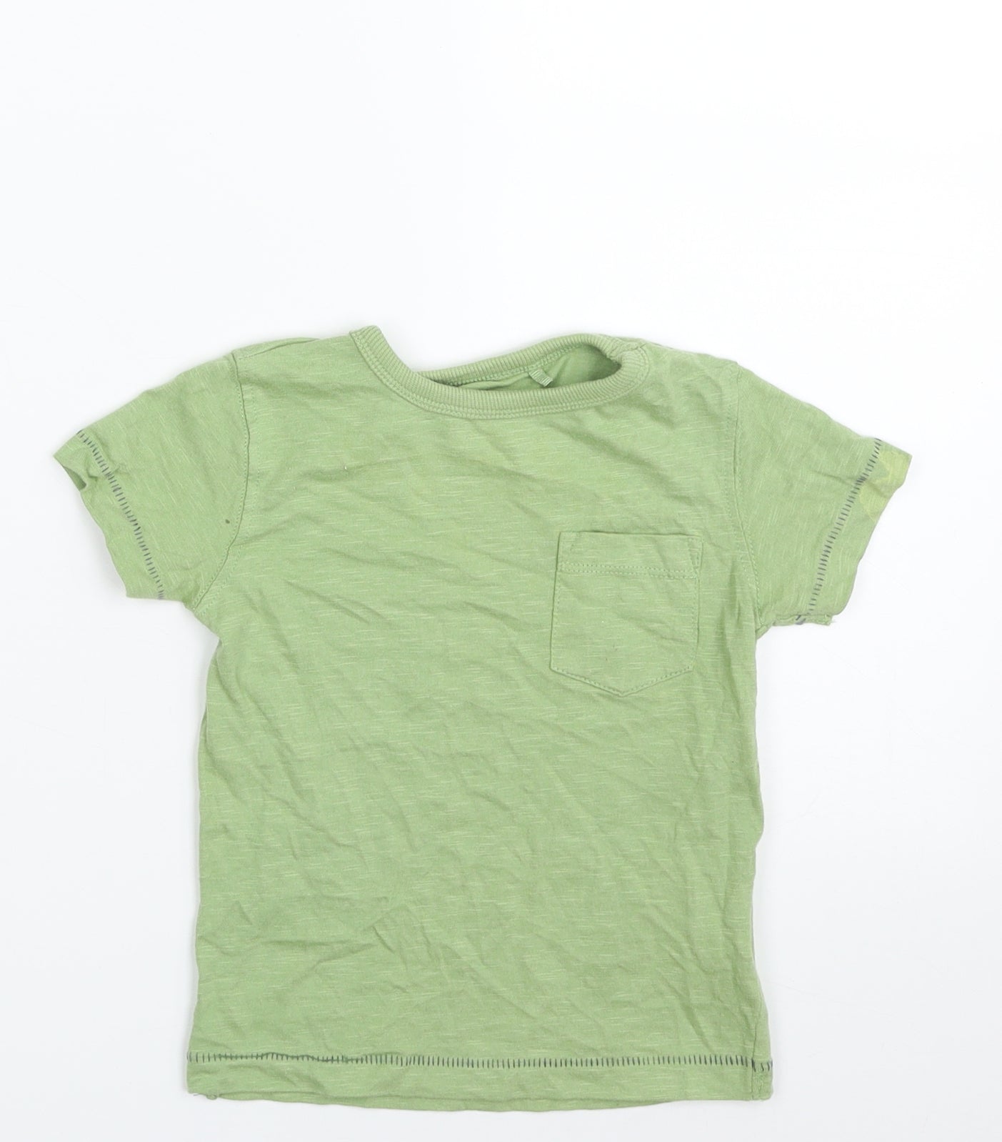 NEXT Baby Green  100% Cotton Basic T-Shirt Size 9-12 Months Crew Neck Pullover