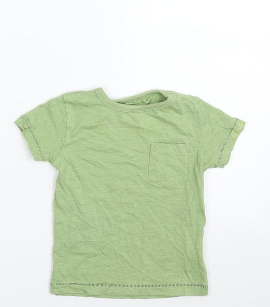 NEXT Baby Green  100% Cotton Basic T-Shirt Size 9-12 Months Crew Neck Pullover