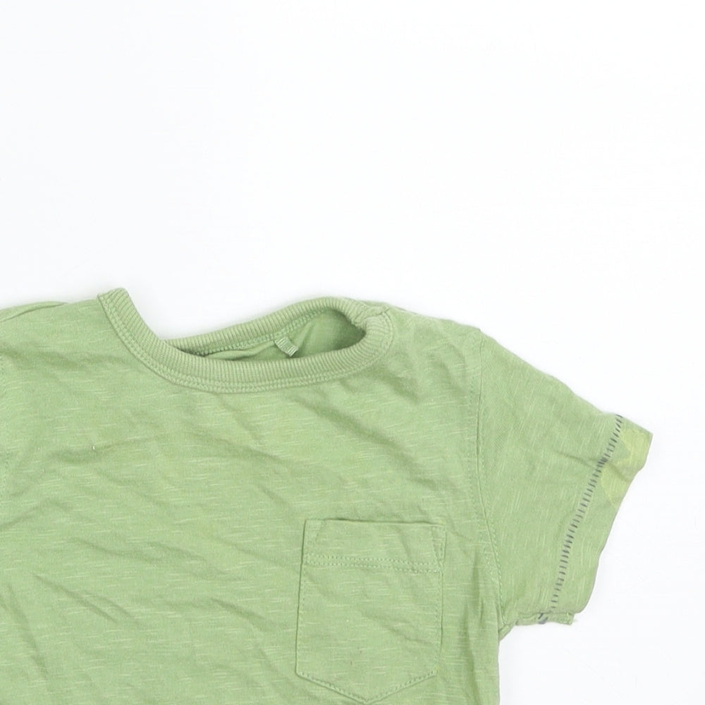NEXT Baby Green  100% Cotton Basic T-Shirt Size 9-12 Months Crew Neck Pullover