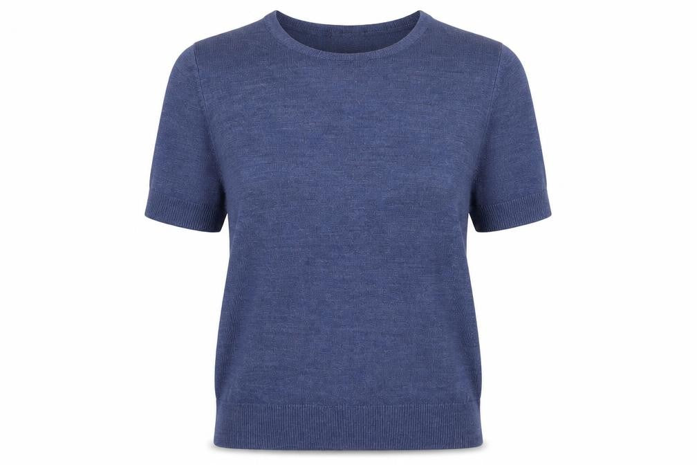 Marks & Spencer Womens Blue Crew Neck  Acrylic Pullover Jumper Size 8