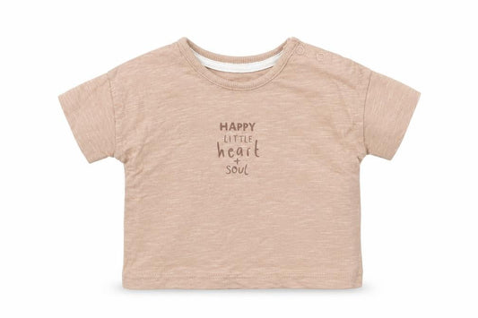 George Boys Brown  Cotton Basic T-Shirt Size 0-3 Months Round Neck