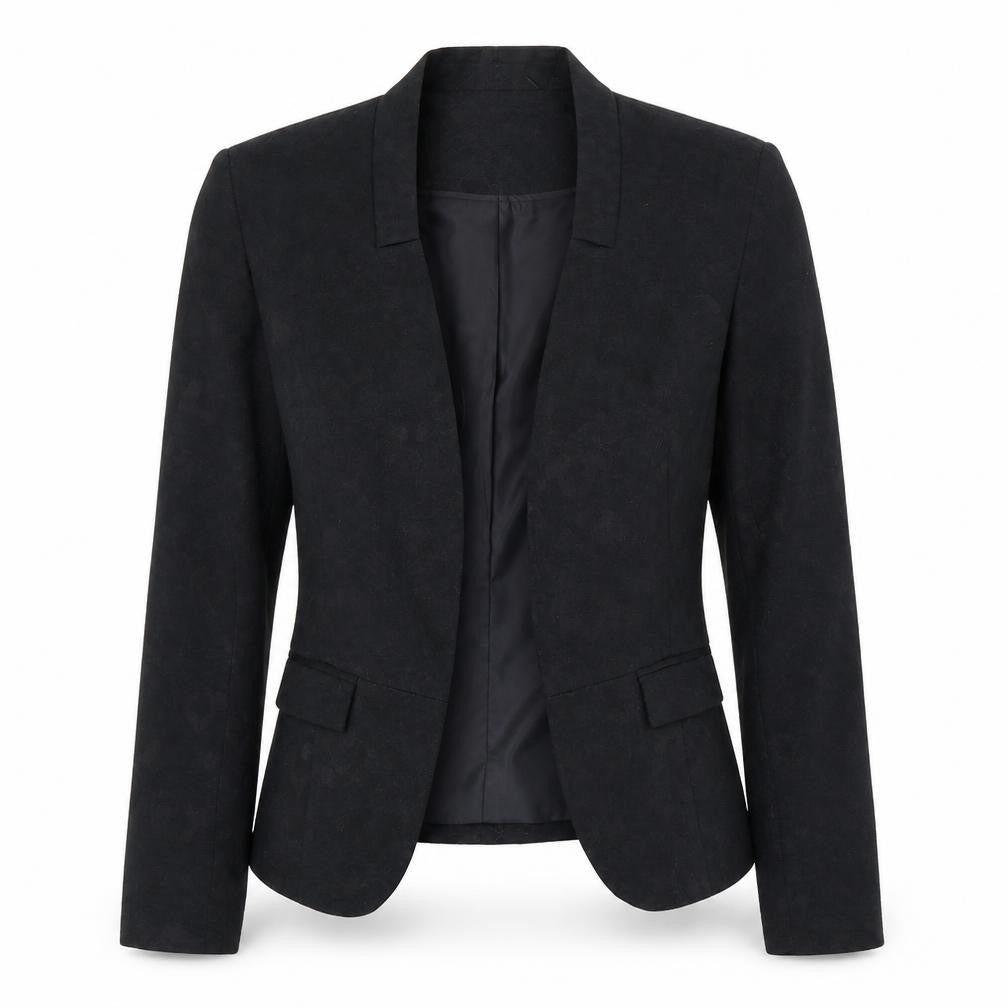 New Look Womens Black Floral Cotton Jacket Blazer Size 10