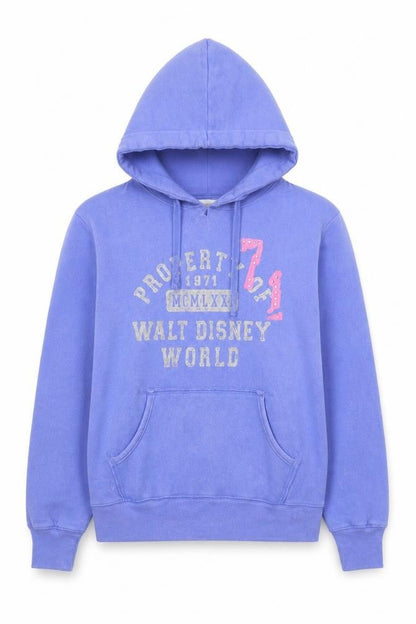 Disney Womens Blue  Cotton Pullover Hoodie Size S  Tie