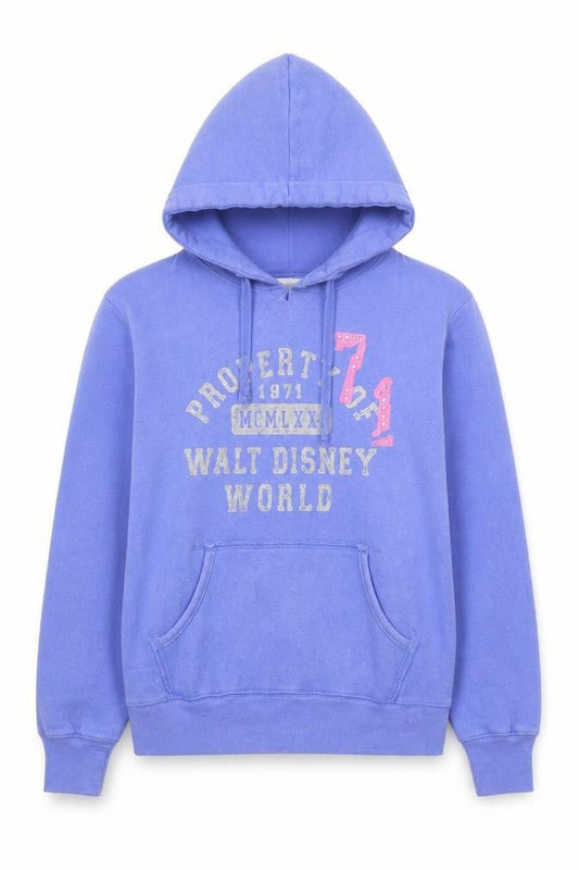 Disney Womens Blue  Cotton Pullover Hoodie Size S  Tie