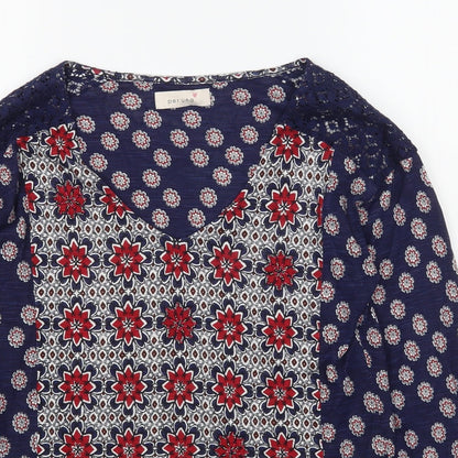 Marks & Spencer Womens Multicoloured Geometric Viscose Basic Blouse Size 10 Scoop Neck