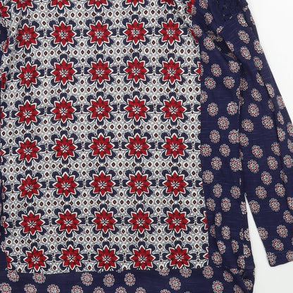 Marks & Spencer Womens Multicoloured Geometric Viscose Basic Blouse Size 10 Scoop Neck