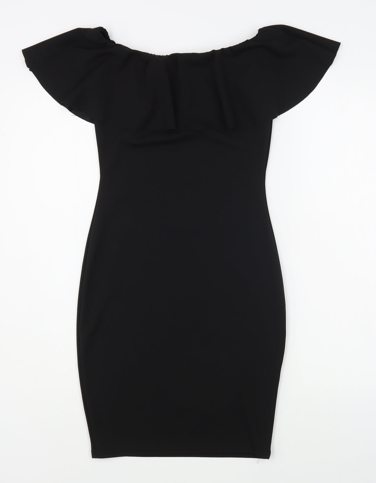 Preworn Womens Black  Polyester Bodycon  Size 8  Square Neck Pullover