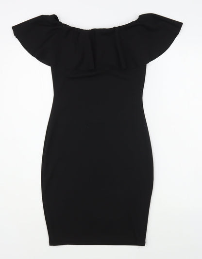 Womens Black  Polyester Bodycon  Size 8  Square Neck Pullover