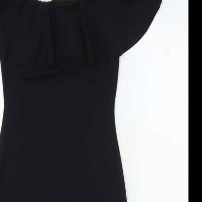 Womens Black  Polyester Bodycon  Size 8  Square Neck Pullover
