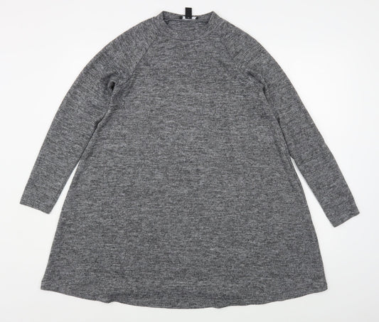 New Look Womens Grey Round Neck  Polyester Pullover Jumper Size 10
